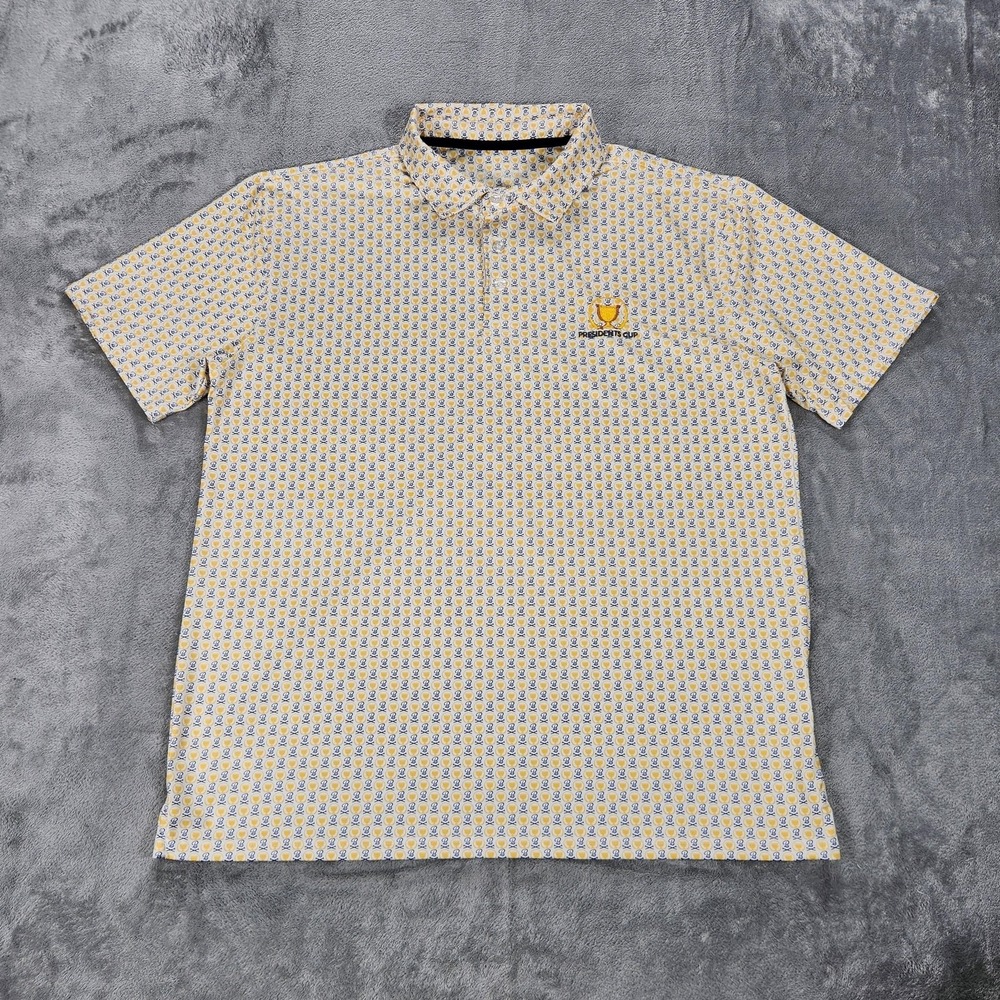 Presidents Cup Shirt Mens XL White Trophy Print Golf Polo Barstool Golf - Picture 2 of 11